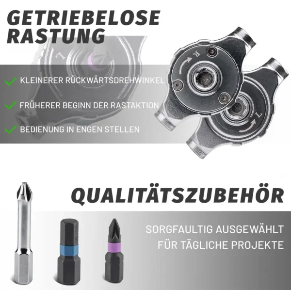 40 in 1 magnetischer Ratschenschraubendreher-Satz: S2-Bits, flexibler Schaft, Ratschengriff, | tragbares Kit für Elektronik, Fahrrad, Möbel | Phillips / Slot / Torx / Hex | Werkzeugkasten und Geschenkidee - Image 3